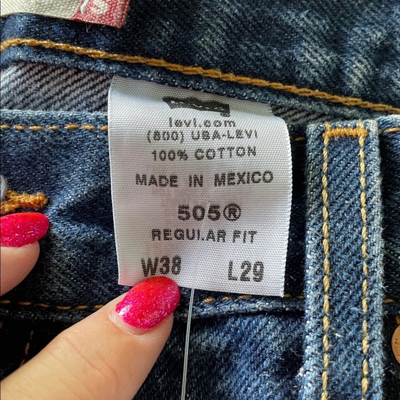 Levi's 505 men’s Dark Blue Relaxed Regular Fit Jeans 38x29 - Picture 3 of 6